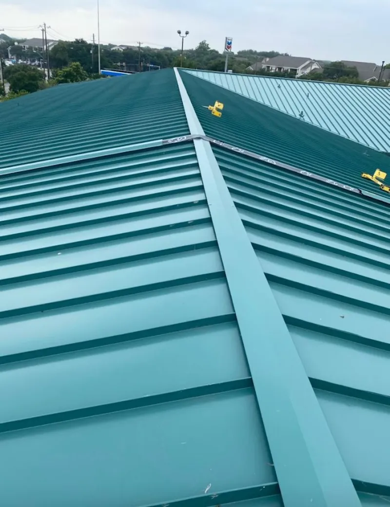 Green commercial metal roof ridge and valley for Metal Roof Repair in Waldoboro